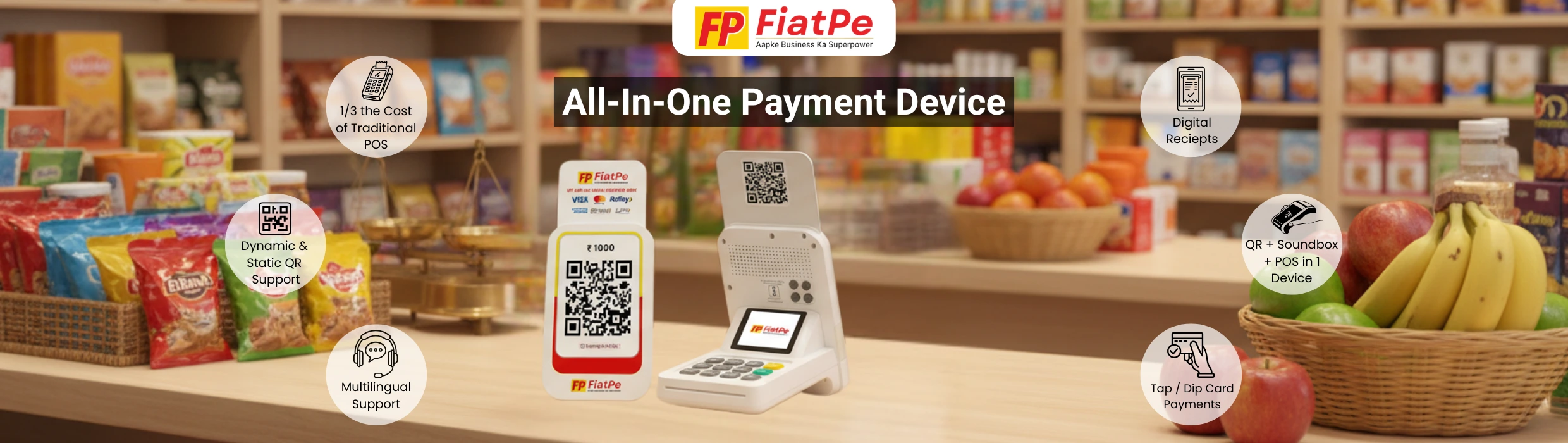 All-in-one payment device for Indian merchants