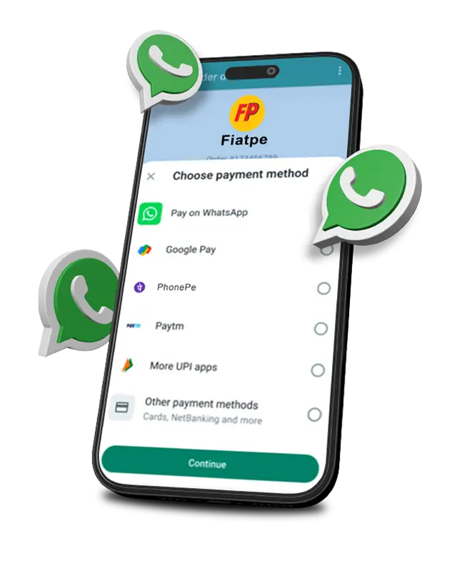 The image displays a FiatPe Instant QR standee in the center with the headline “Why Businesses Choose FiatPe Instant QR?” surrounded by icons highlighting benefits such as instant setup, zero hardware needed, real-time notifications, no hidden charges, universal acceptance, and safe & secure transactions, showing a single QR working for all major payment apps.